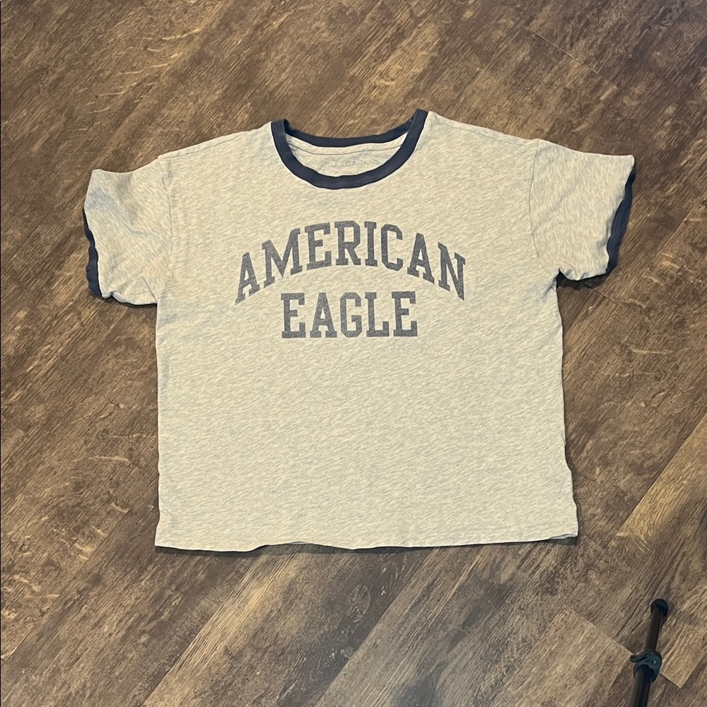 American Eagle Outfitters Gray Ringer Tee